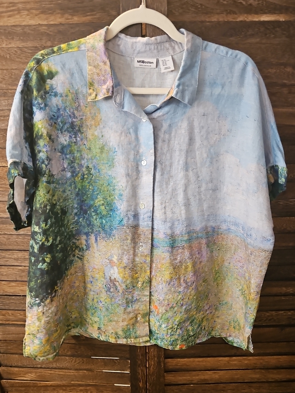 MFA Boston Claude Monet linen shirt Women Lg Museum History Collector